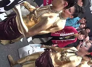 costume slips at gold powder show, nipples exposed