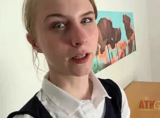 sexy nerd charlotte carmen delivers hot solo masturbation show