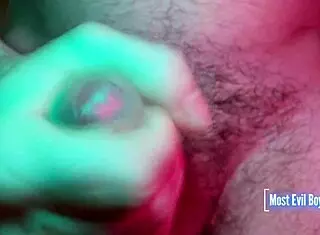 Frontal cumshot during masturbation close-up