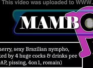 Bea Cherry, Sexy Brazilian Nympho, Takes 4 Huge Cocks in Hard Dap and Atm Action