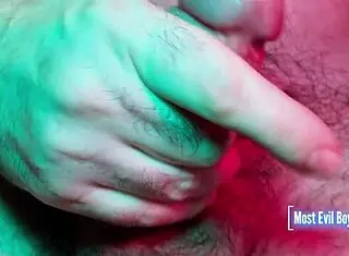Frontal cumshot during masturbation close-up