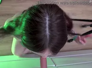 Gently Sucking On Dildo With Sexy Lips