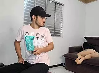 housewife flirts with technician