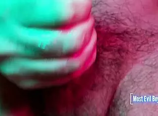 Frontal cumshot during masturbation close-up