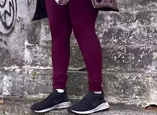 Crazy Horny Girl Climbing Hill!