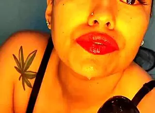 horny colombian deepthroats dildo in shower 😈