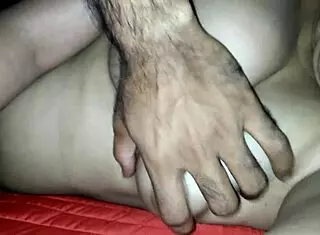 during indian honeymoon, groom gropes bride's big tits and presses them hard