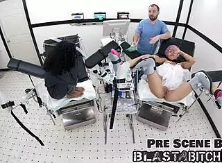 Step sisters, spread your legs for cum in backstage.