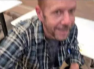 we went to fast food for public lesbian action with natural tits