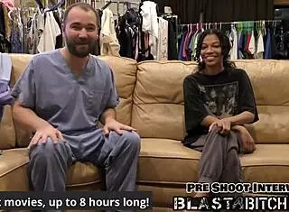 Step sisters, spread your legs for cum in backstage.