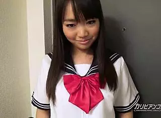 Japanese schoolgirl feels wild in first shaved encounter