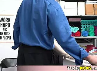 Blonde Milf with Huge Tits Caught Shoplifting Offers Pussy