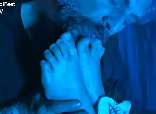 Femdom Mistress Demands Slave To Lick Her Big Clit And Suck Her Feet While Choking On Her Strap-On