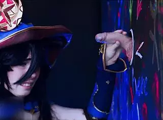 Astrologer Mona enjoys glory hole fetish