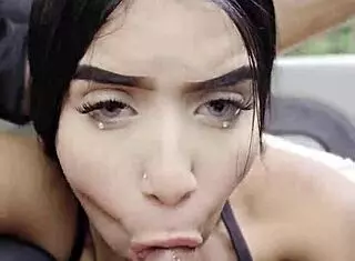 Latina Student Babe Rides POV While Driving Public Road