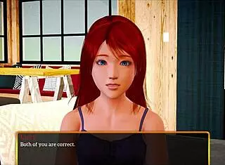 Redhead teen 18+ plays game in new family 425