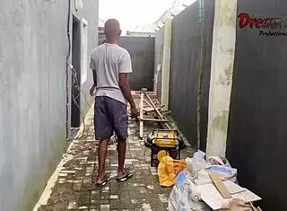 Rough doggystyle fuck with neighbour's ebony ass