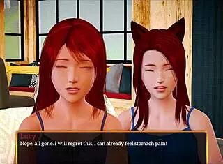 Redhead teen 18+ plays game in new family 425