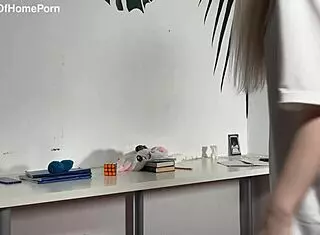 College Teen Ditches Studying For Naughty Solo Show