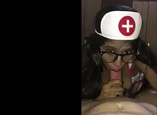 LATINA nurse in HOSPITAL cares for PATIENT with YOUNG 18+ body bold actions in medical setting intense care