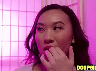 Tiny Asian Customer Pounded By Two Hung Trannies