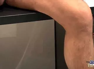 sexy young redhead swallows old man's cum