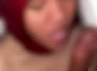 In indo bokep, NGENTOT tight pussy with big cock in red hijab.