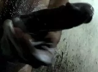 Enjoying Handjob with Monster Cock