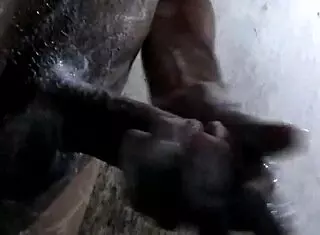 Enjoying Handjob with Monster Cock