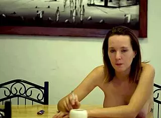 Cheeky Smoking Session With Petite Brunette