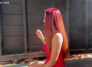 Artemisia love, big tits milf, smokes outdoors in sexy session