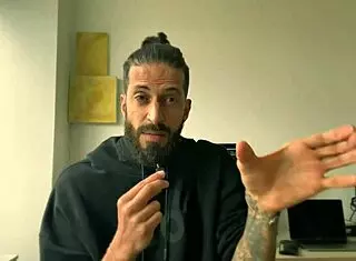 In the classroom, the master creates fetish content with bound latina in domination session