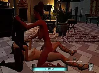 taste the exotic hermaphrodite's shaved pussy in slaves of rome