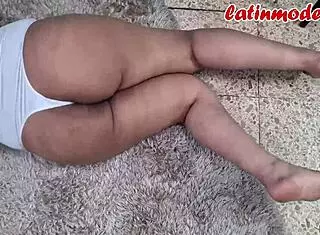 Sexy latina in lingerie fucks with amazing ass blowjob