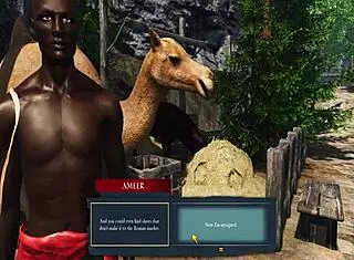 taste the exotic hermaphrodite's shaved pussy in slaves of rome