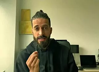 In the classroom, the master creates fetish content with bound latina in domination session