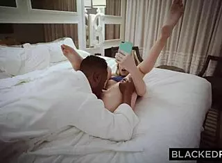 Hot blonde cheats and records deepthroat riding big black cock