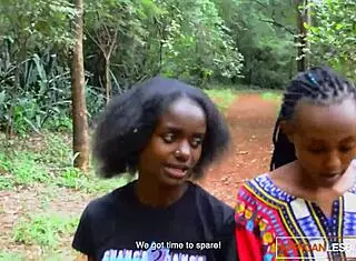 Big booty ebony lesbian interacts with light skin friend