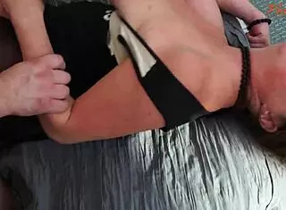 Horny thick milf bent over for muscular guy's thick cock