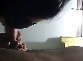 this blindfolded teen is ready for fun 😏