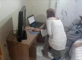 slut without panties seduces net technician for some fun in uniform