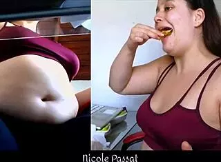 Curvy Latina BBW Teases with Belly Farting Fetish While Studying