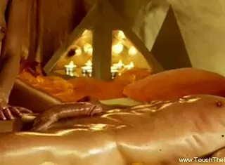 Want to relax with this blonde milf's oiled erotic massage?