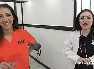 welcome to rikers, stefania mafra humiliates with her tits and shoes.