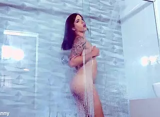 Tbabe Vitoria Fernandes Wanks Intensely Post-Shower with Dildo Fun and Anal Toys