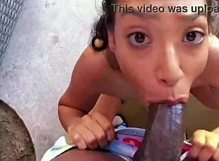 Slut fucking huge bbc outside?