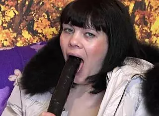 Milf In Down Coat Sucks Big Dildo Different Positions Amateur Fetish