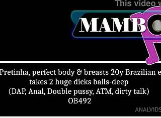 jenny pretinha with PERFECT BODY TAKES two HUGE DICKS balls-deep in ANAL DP