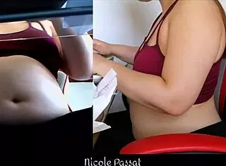 Curvy Latina BBW Teases with Belly Farting Fetish While Studying