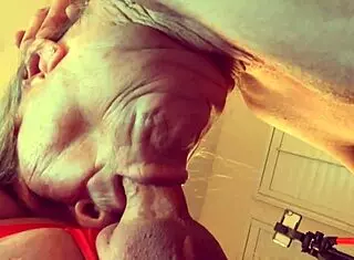 granny velma dinkley sucks cock in open bathrobe pov